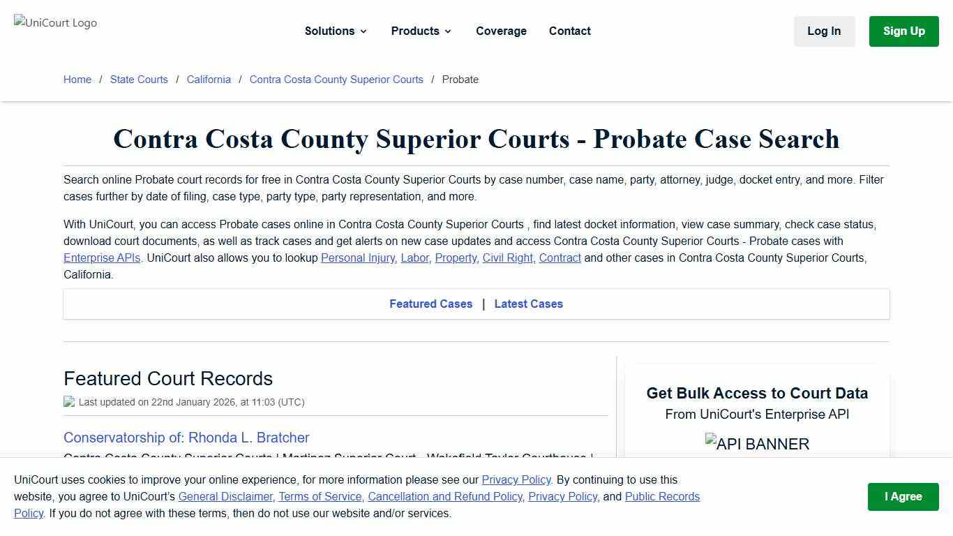 Probate Case Search - Contra Costa County Superior Courts, California