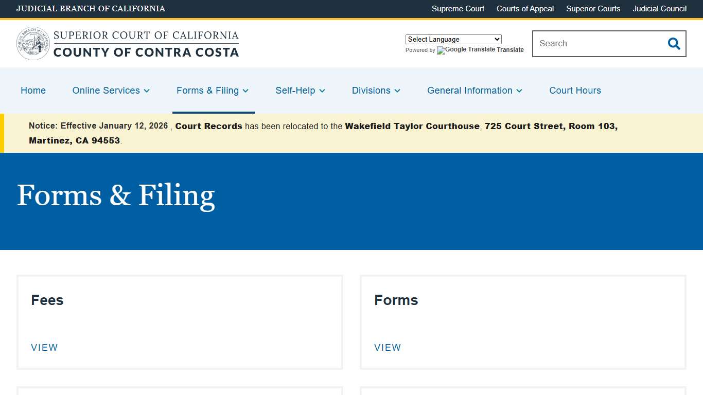 Forms & Filing Superior Court of California County of Contra Costa