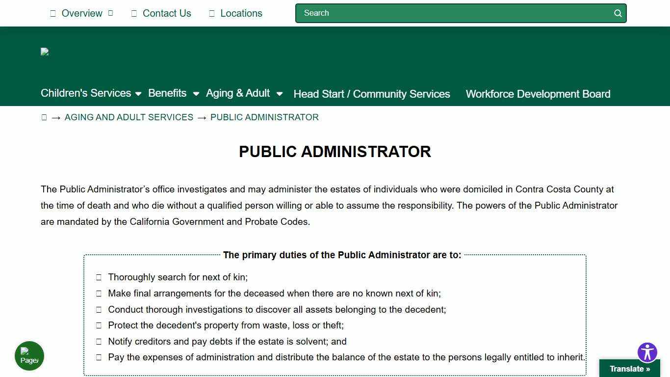 Public Administrator EHSD